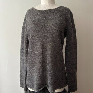 1990s Mohair Sweater | Vintage Grey Wool Knit